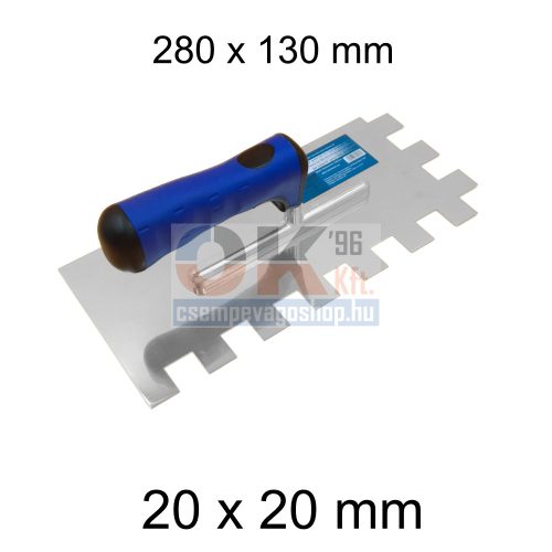 Bautool fogazott glettvas gumírozott soft nyél 20×20 mm 280×130 mm (b81201220)