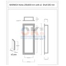 Csempézhető falfülke 250x800x84 Marmox Nis NV szigetelő mandzsettával (h2om2580)