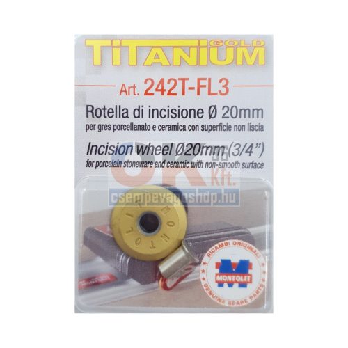 Montolit titánium ötvözetű csempevágó kerék MT242T-FL3 D20mm (mt242t-fl3)