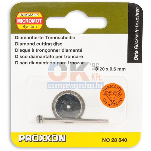 Proxxon gyémánt vágótárcsa befogópatronos géphez 20x0,6mm (prx28840)