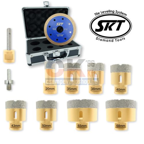 SKT 226 PRO gyémánt lyukfúró készlet 20-35-38-40-43-50-65-68 mm (skt226010c)