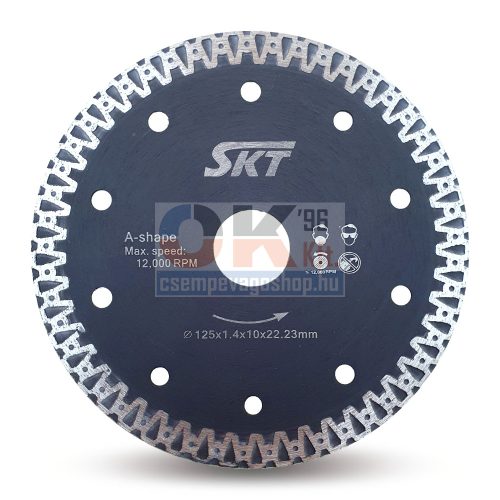 SKT PROFI vékony gyémánttárcsa száraz vágáshoz   125×22,2×1,3×10mm (skt526125b)