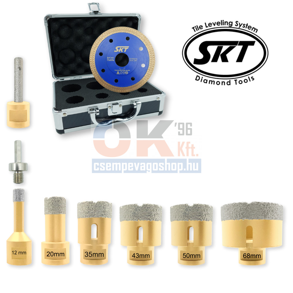 SKT 226 PRO gyémánt lyukfúró készlet 12-20-35-43-50-68 mm (skt226007c)
