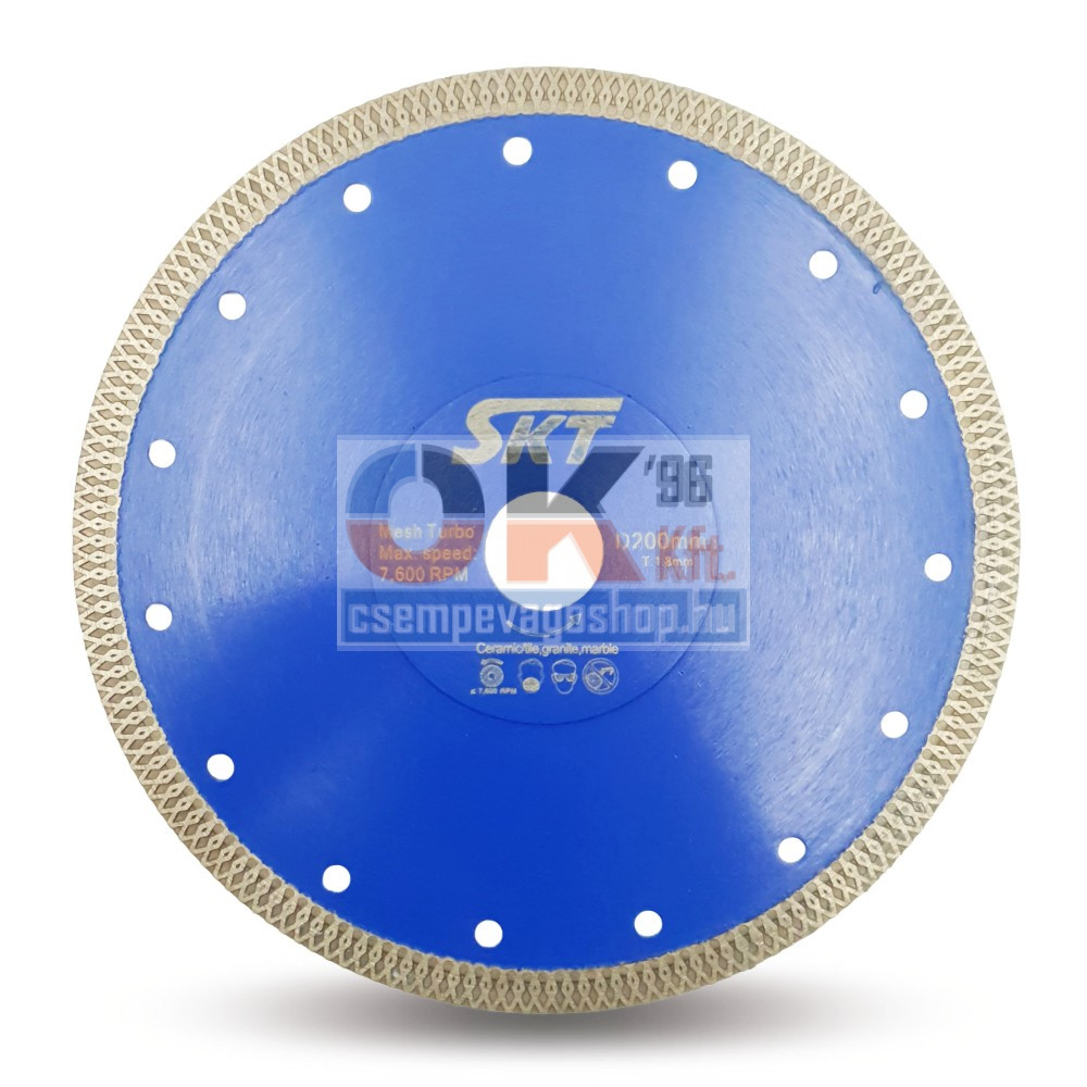 SKT 525 vékony gyémánttárcsa száraz-vizes vágáshoz 200×22,2/25,4mm (skt525200)
